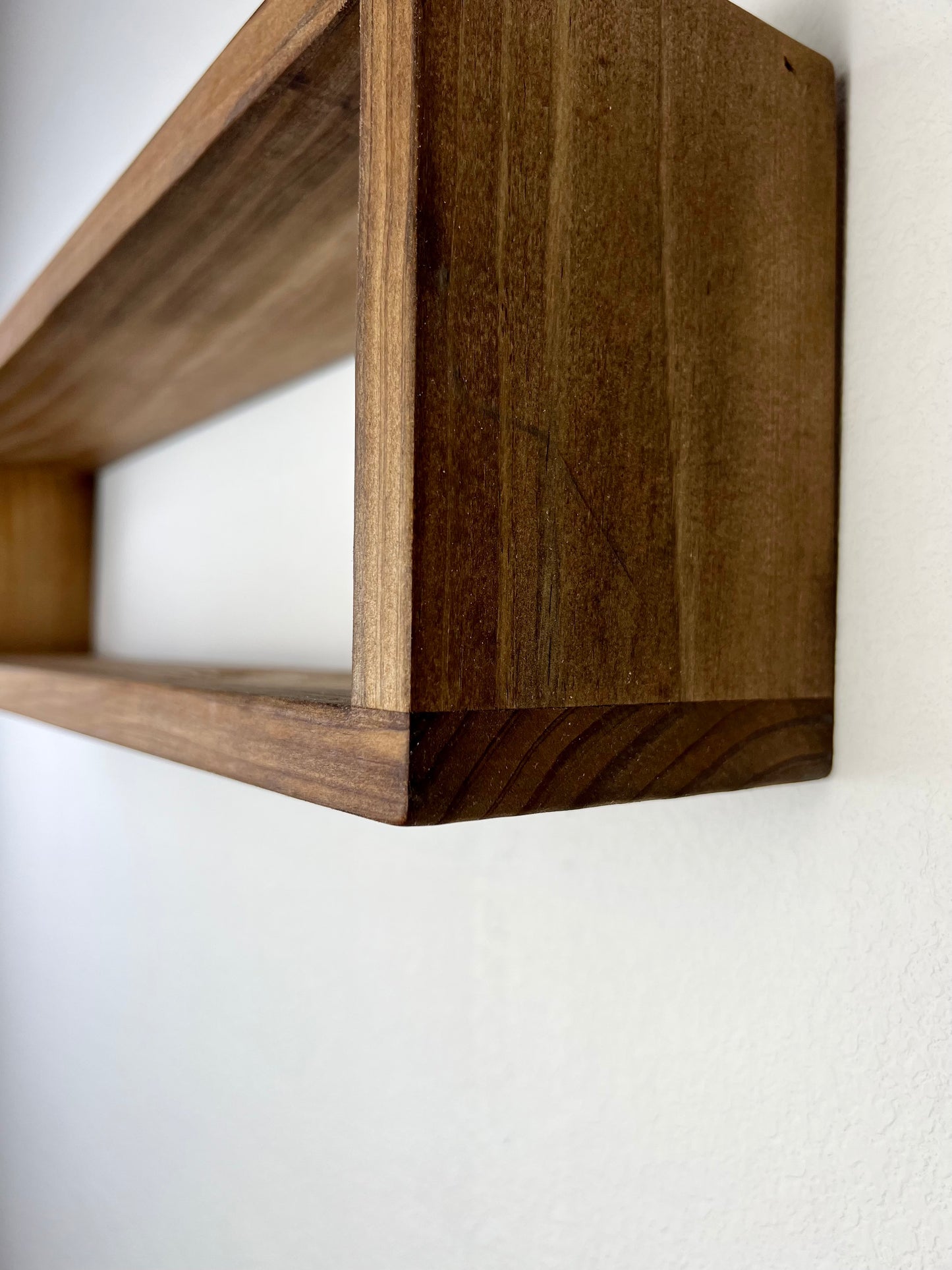 Pine Floating Rectangle Shelf | Single