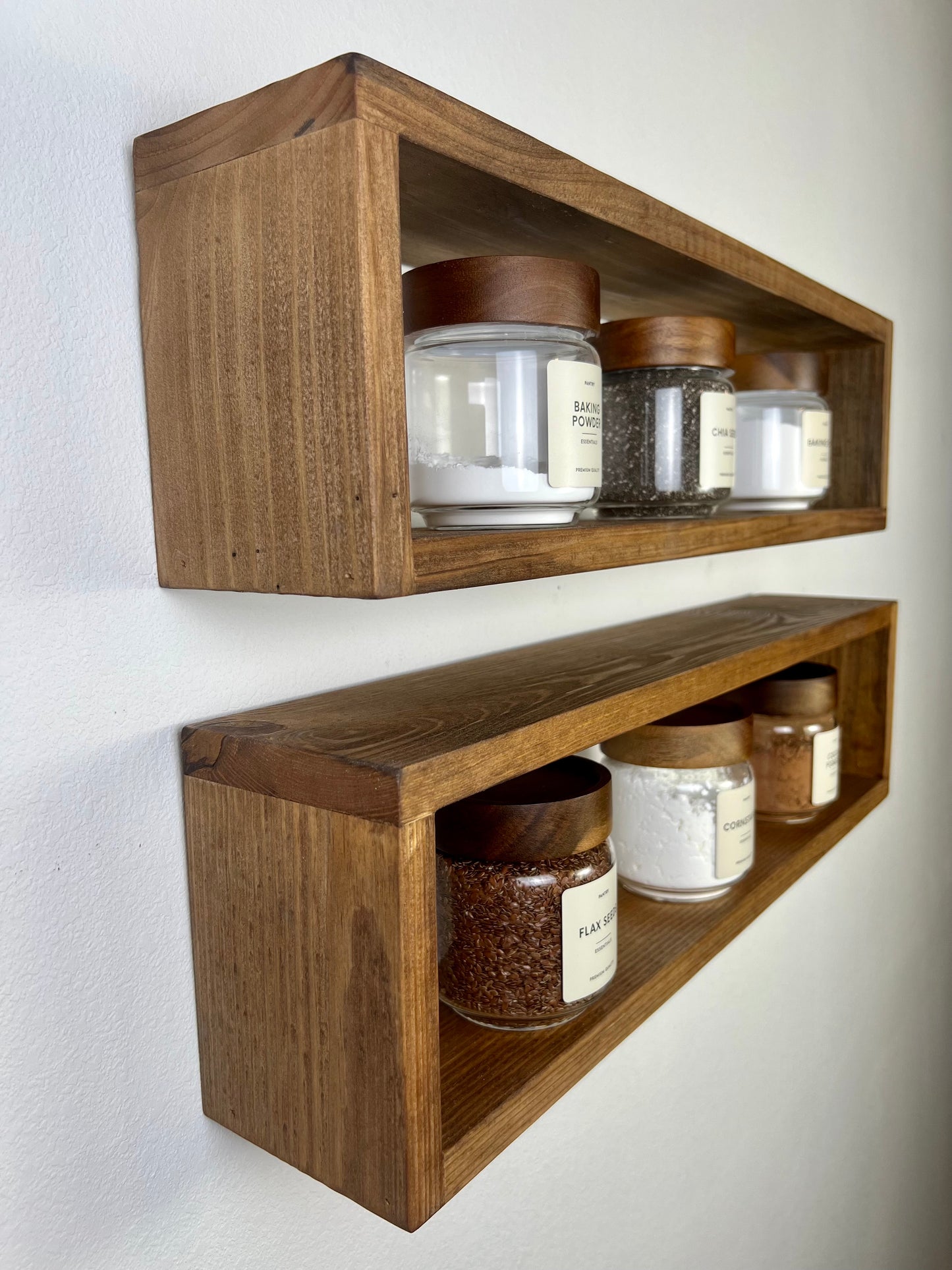Pine Floating Rectangle Shelf | Single