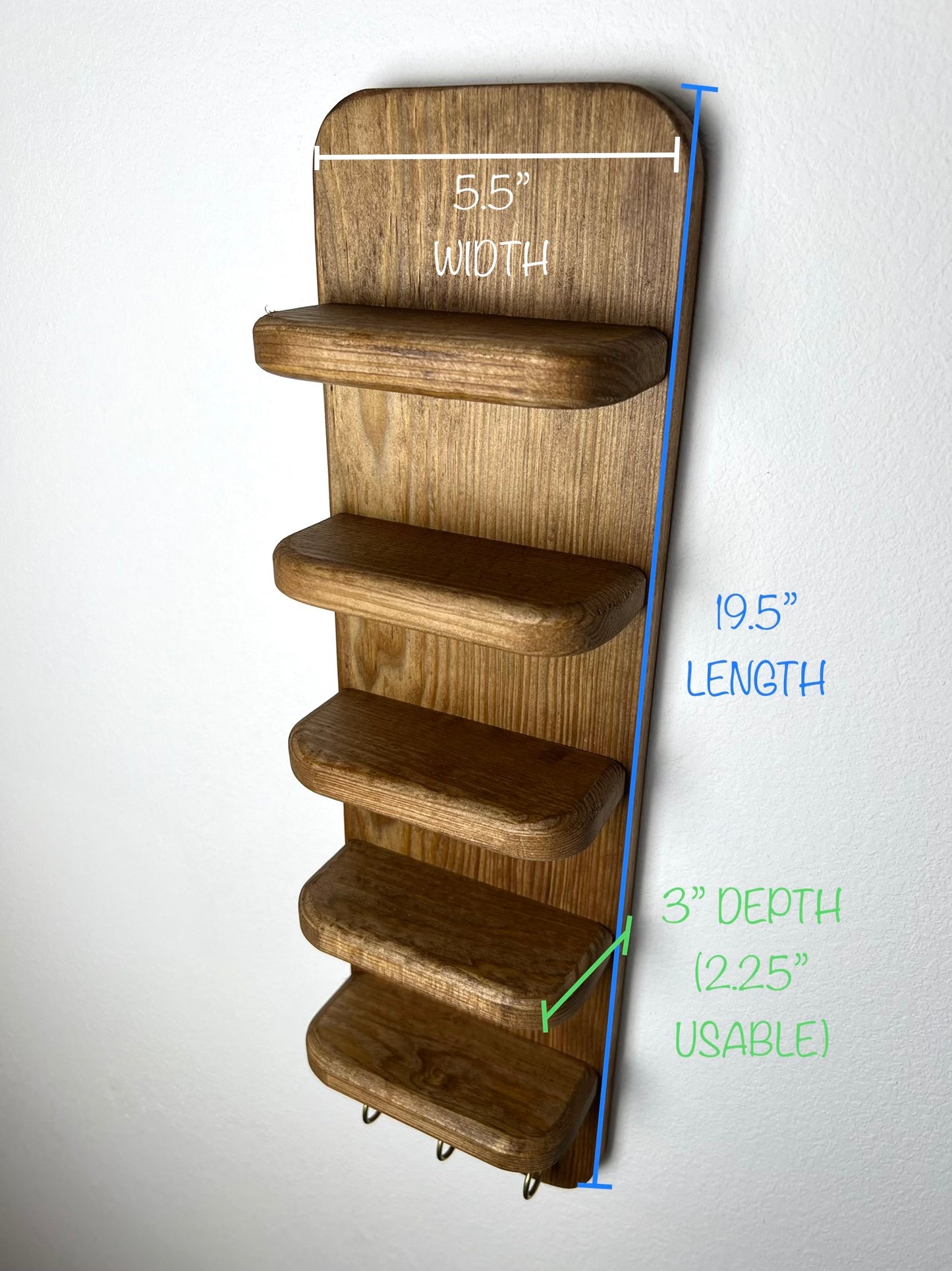 Rounded Sunglasses Shelf with Key Hooks
