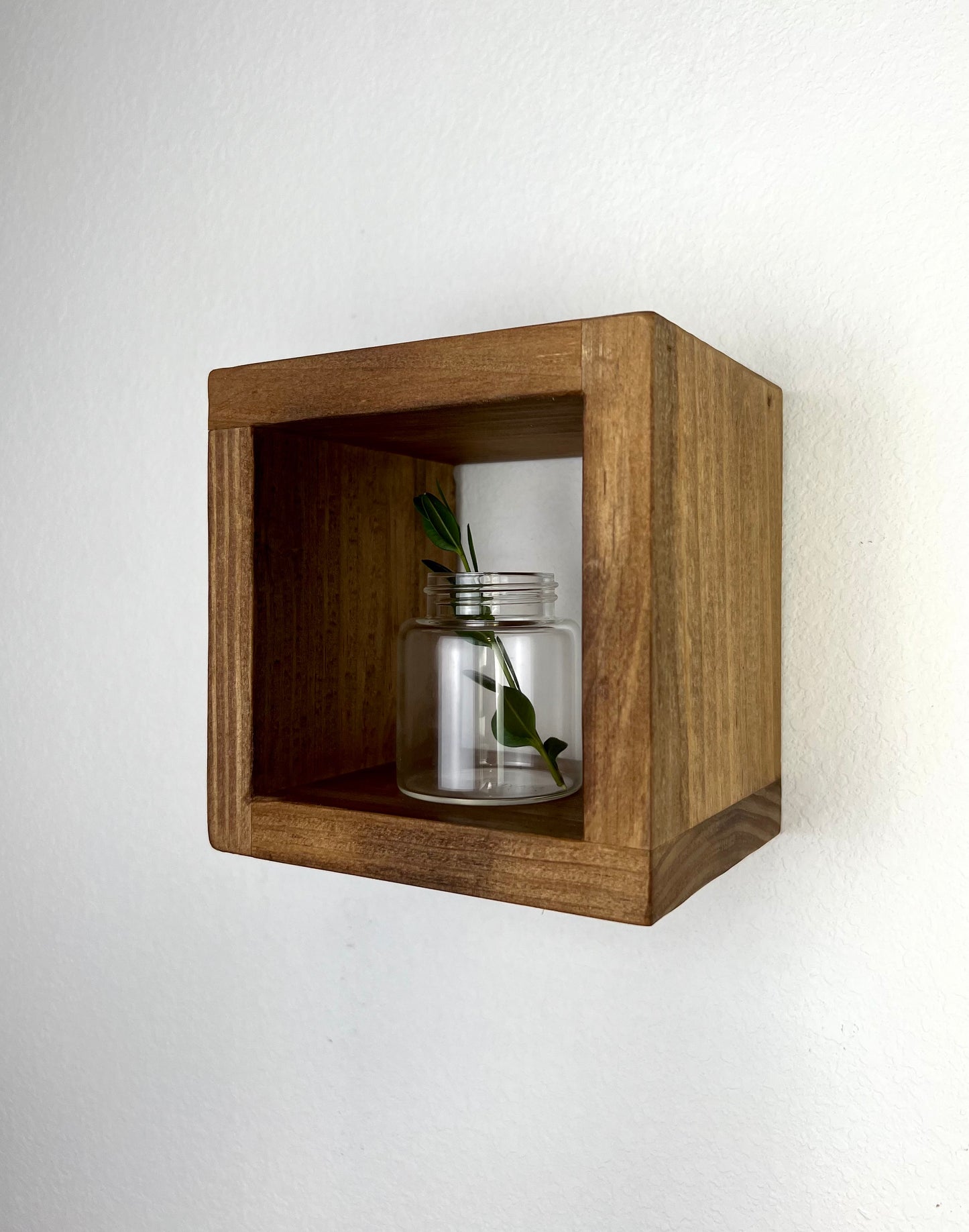 Pine Floating Cube Shelf | Small