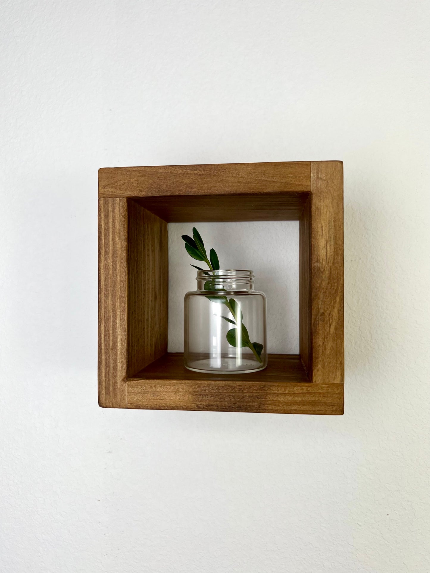 Pine Floating Cube Shelf | Small