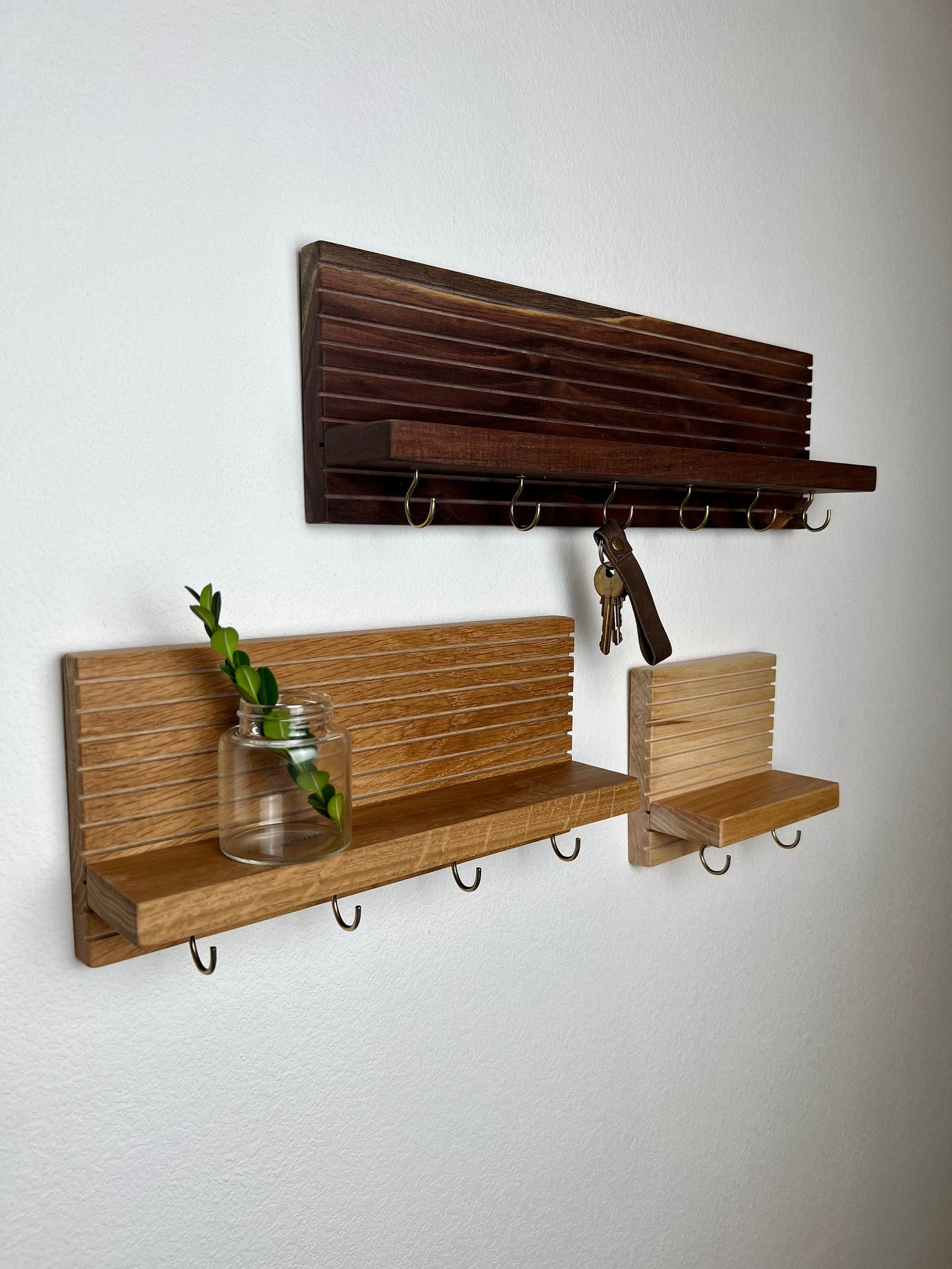 Entryway Hook Ledge Shelf - Natural or Stained – JTWoodworks