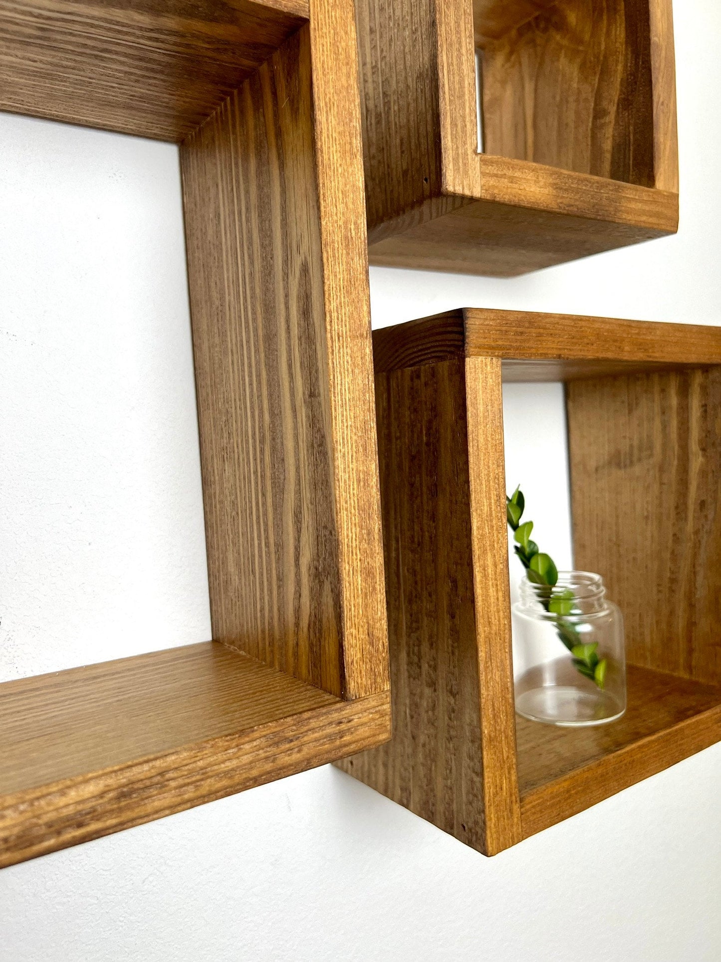 Pine Floating Cube Shelves | Set of 3