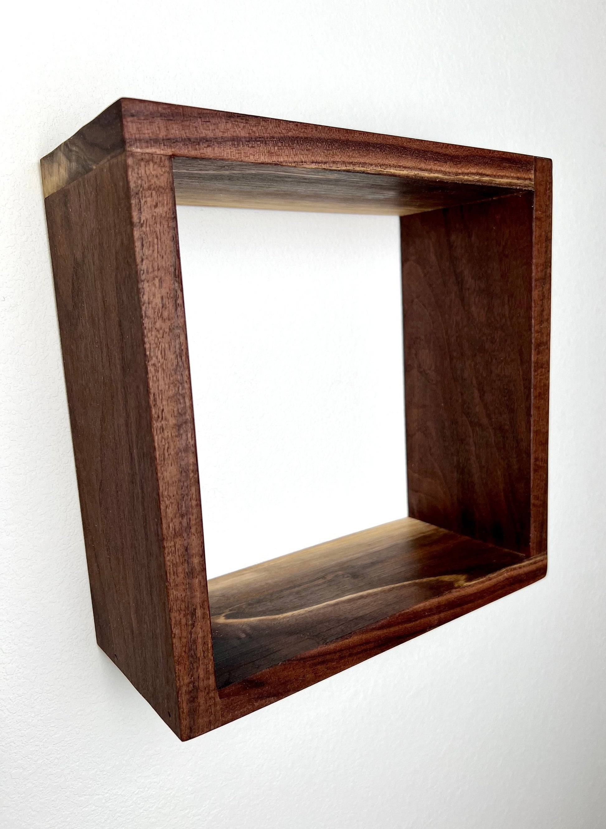 Hardwood cube pictured in Walnut