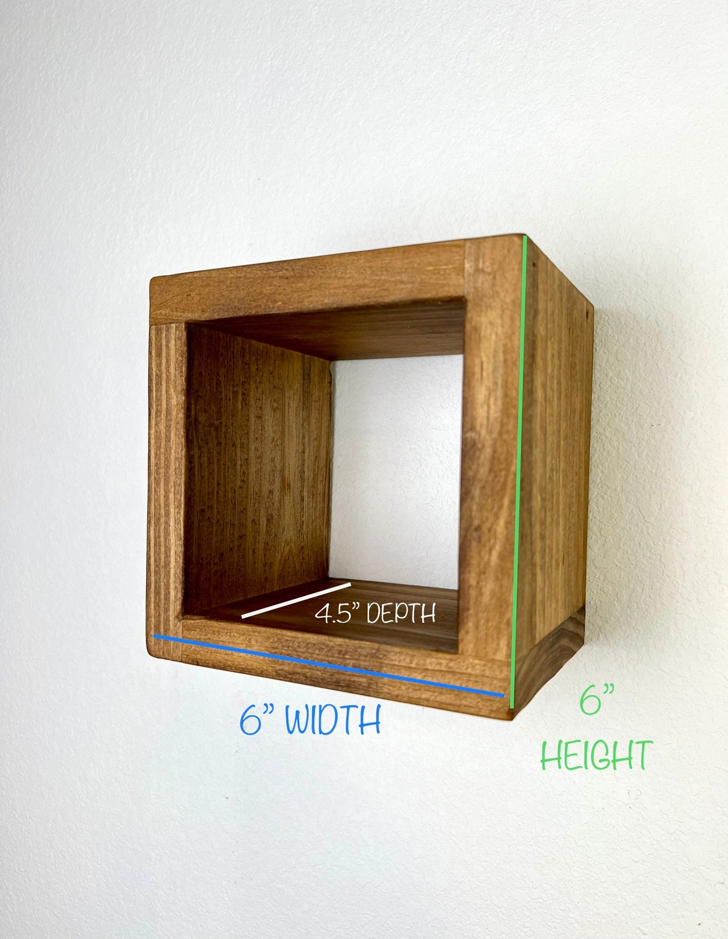 Pine Floating Cube Shelf | Small